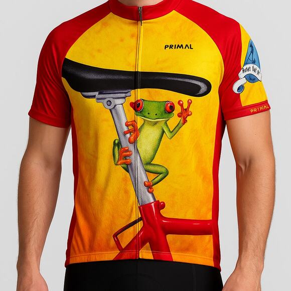 Primal Wear Easy Rider Cycling Jersey Men's XL Yellow Red Graphic Short - Picture 4 of 9
